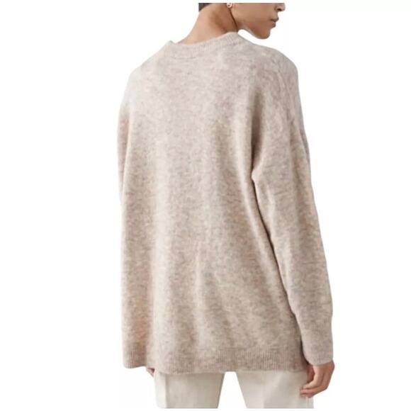 STOCKHOLM ATELIER & Other Stories Wool Alpaca Sweater sz L Beige Relaxed Soft - Picture 3 of 11